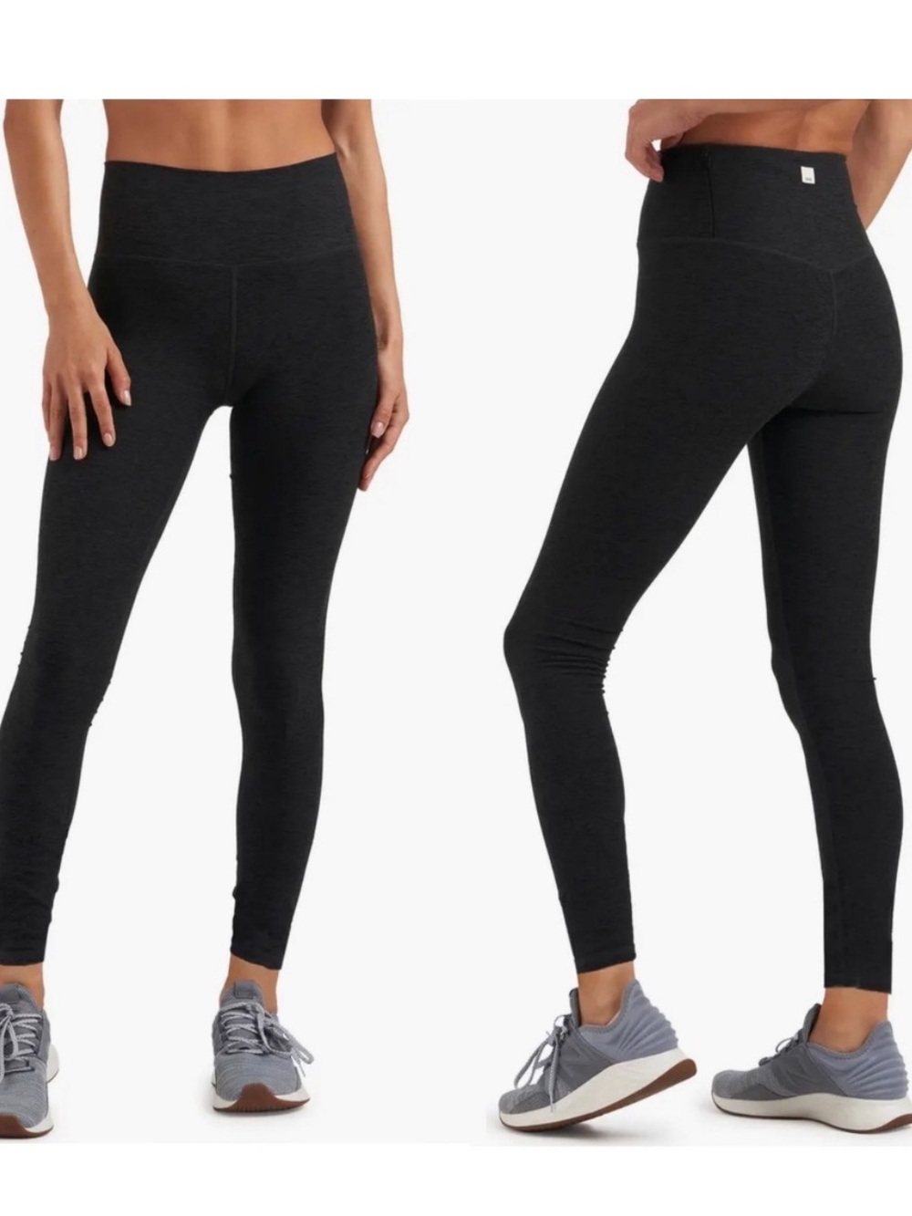 Vuori High-Rise Black Heathered Elevation Leggings | M
